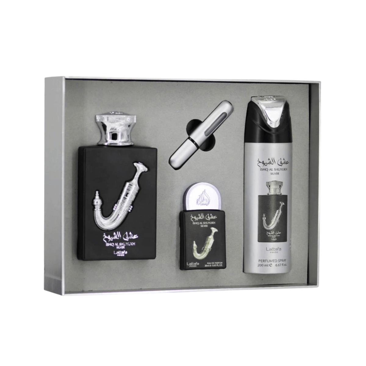 Lattafa Ishq Al Shuyukh Silver Gift Set Set 1 6290362346579