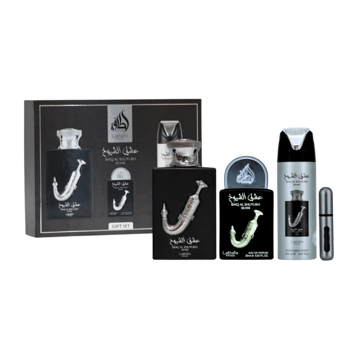 Lattafa Ishq Al Shuyukh Silver Gift Set Set 1 6290362346579