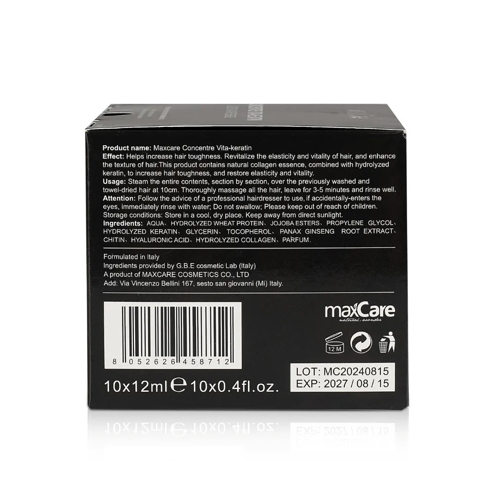 MaxCare Caviar Concentre Vita - Keratin Hair Treatment 12ml x 10pcs 8052626458712
