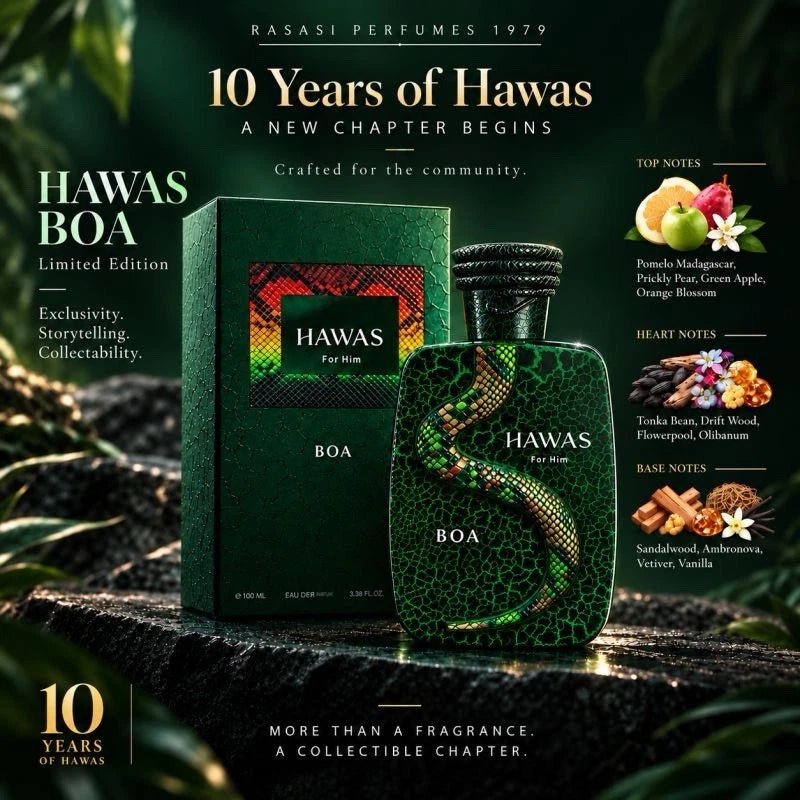 Rasasi Hawas BOA Fragrance 3.38 oz 614514556047
