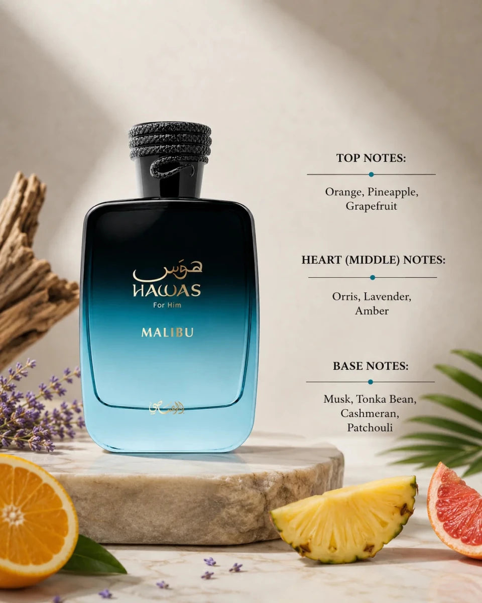 Rasasi Hawas Malibu Fragrance 3.38 oz 614514331071